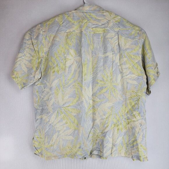 Tori Richard Mens Size 2XL Yellow Blue Silk Linen Tropical Short Sleeve Button U - Picture 4 of 6